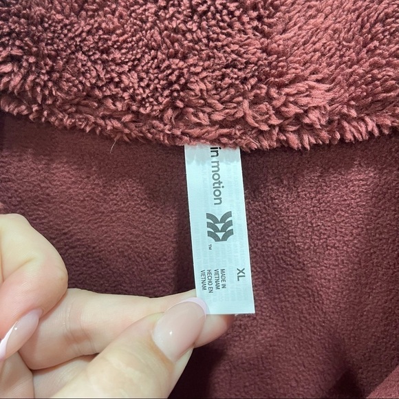 All In Motion Half Fleece Pullover Popover Sweater Drawstring Burgundy XL - Picture 7 of 9